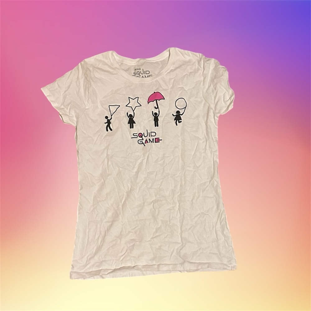 White Squid Game Graphic T-Shirt